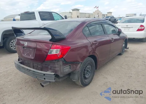 2012 Honda Civic Lx z USA, uszkodzony, nr VIN 2HGFB2F53CH606932